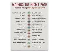 YZWRWRMKTB Walking The Middle Path DBT Dialectical Thinking Poster Mindfulness Art Canvas Print for Counseling Office Home Decor(Unframed,08x12inch(20x30cm))