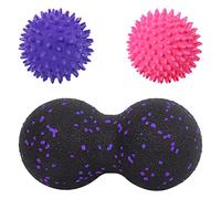 Yzwuyou 3 Pezzi Pallina Massaggio Piede-Palline a Riccio-Doppia Palla Da Massaggio Palline Di Arachidi per Recupero Muscolare, Schiena, Gambe, Piedi, Mani