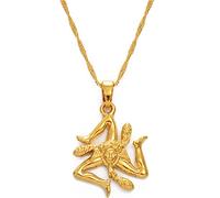 YZyizhen Collana Pendente Simbolo Sicilia - Italia Paese Totem Charm Catena Sottile Patriotic Dainty Jewelry, Stile Etnico Hip-Hop Donna Uomo Ragazza Unisex Regali,Giallo,Taglia Unica