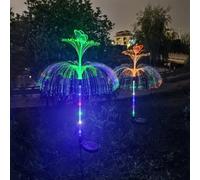 YZYOE 2 pacchetti di LED solare doppio strato medusa farfalla luci, sette colori gradiente esterno cortile decorazione luci, Wireless Dusk all'alba impermeabile Garden Road luce paesaggistiche.