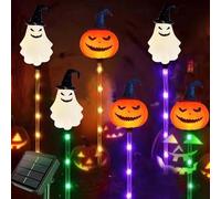 YZYOE 6 pacchetto LED all'aperto solare terra inserimento colore zucca fantasma lanterna, impermeabile solare cortile decorazione luci di Halloween, con 8 modalità di colorato.