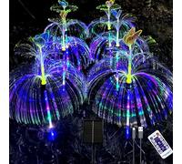 YZYOE 6 Pack LED Outdoor Solar Powered Doppio Strato Farfalla Medusa Luci con Telecomando, Luci decorative Impermeabili Solar Powered Courtyard Atmosfera, Luce Multi-Colore Paesaggio Trail.