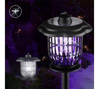 YZYOE Lampada a LED per esterni a energia solare, ricaricabile bianca e ultravioletta, lampada repellente per zanzare, lampada multifunzione da giardino per uccidere zanzare e insetti.