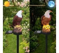YZYOE Solarenergie Adler Licht,Lampada da terra animale carina della resina della decorazione del giardino, Luce dell'aquila solare,crepuscolo senza fili all'alba LED impermeabile.