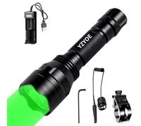YZYOE Torcia tattica ricaricabile a luce verde, kit di luce di caccia verde 500 iarde LED, Supporto universale Picatinny Rail con pressostato per caccia notturna a lunga distanza.