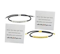 YZZT 2 braccialetti con scritta "Don't Let The Hard Days Win" per donne Remember Who You, braccialetti regolabili intrecciati a mano, per familiari, amici e ragazze, Small, Acciaio al titanio, Nessuna