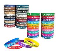 YZZT 40 braccialetti biblici con versi della Bibbia, braccialetti in gomma, regali cristiani per uomini e donne, braccialetti in gomma con frasi ispiratori, detti religiosi, per feste e chiese