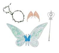 YZZT Set di 4 ali da fata, da elfo, ali da fata, per travestimento da elfo, scintillanti ali trasparenti con fascia per fiori, accessori per feste a tema, servizi fotografici per donne e ragazze