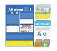 Yzzthumss Alphabet Learning Pocket Chart Tasch Tasca Grafico Alfabeto Grafico Alfabeto Lettera Interattiva Strumento di Pratica Della Scrittura A Mano per la Scuola di Scuola Materna In Età Prescolare