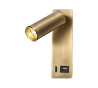 Yzzthumss Lampada A Parete A LED da 3W Light Incorporata e Rotabile Light Focus Light USB per Studio del Letto per Camera da Letto 3000K A