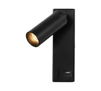 Yzzthumss Lampada A Parete A LED da 3W Light Incorporato e Rotabile Lettura Light USB Focus Light per Studio del Letto per Camera da Letto 3000K B B.