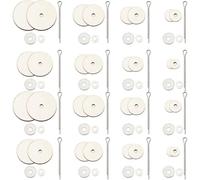 Yzzthumss Per Giunti per Bambole 180 Pezzi 8 Dimensioni Giunti Rotabili in Legno Dischi in Fibra di Legno 8-24mm Spilli per Bambole Fai da Te