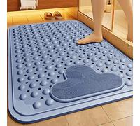 Z·Bling Tappeto Doccia Antiscivolo 40x70cm, Rettangolare Tappetino Doccia Antiscivolo con Ventose e Fori di Drenaggio,Tappetino Vasca Antiscivolo per Doccia e Bagno (Blu)