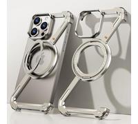 Z Case per iPhone 15 Promax senza cornice con supporto magsafe supporto magnetico girevole a 360 °, metallo ultra - sottile duro antiurto ultra - sottile iPhone 15 Pro Max Case con anello di fissaggio
