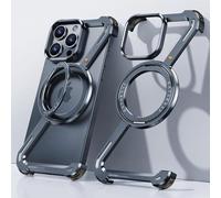 Z Case per iPhone 15 Promax senza cornice con supporto magsafe supporto magnetico girevole a 360 °, metallo ultra - sottile duro antiurto ultra - sottile iPhone 15 Pro Max Case con anello di fissaggio