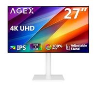 Z-Edge AGEX Monitor 27 pollici 4K UHD IPS (3840 x 2160), luminosità 400 cd/m², 100% sRGB, FreeSync, DP e HDMI, Altezza e Inclinazione Regolabili, Girevole e Pivotante, Bianco