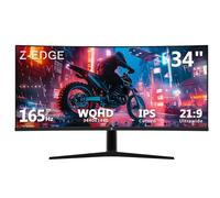 Z-Edge Monitor Curvo 34 Pollici PC Gaming, 2K, 3440x1440, 165Hz (DP), IPS, 1ms, Display Ultrawide 21:9, Regolabile in altezza/Verticale/Orizzontale/Rotazione, 100Hz (HDMI), AMD FreeSync, VESA