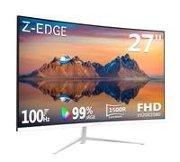Z-Edge Monitor Curvo Bianco 27 pollici, Pannello VA 100Hz Full HD 1080P, Schermo Curvo 1500R, 99% sRGB, 250 cd/m², HDR10, FreeSync, HDMI e DP, Compatibile con VESA