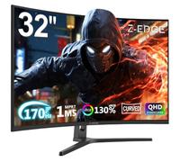 Z-Edge Monitor da gioco curvo da 32 pollici 16:9 QHD 2560x1440 165Hz(DP)144Hz(HDMI) 1ms Monitor LED, Pannello VA, Freesync, DisplayPort HDMI, Altoparlanti - Nero