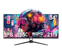 Z-Edge Monitor PC Gaming 34'', UWQHD(3440x1440), 165Hz, IPS Pannello, 1ms, Schermo Ultra Ampio 21:9, FreeSync, Inclinazione Regolabile, 2× DP1.4 & HDMI2.0 & USB, RGB, VESA 75 * 75mm(Cavo DP Incluso)