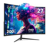 Z-Edge Monitor Pc Gaming Curvo 27'' 200Hz, 1ms, FreeSync, Schermo FHD 1080P con DP Cavo, 350cd/m², 1500R VA Senza Cornice, HDMI2.1 & DP1.4, VESA, sRGB 99%, 178°Angolo Visione, Inclinazione Regolabile