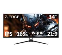 Z-Edge Schermo PC Gamer 34'', UWQHD (3440x1440), 165 Hz, Pannello IPS, 1 ms, Monitor Ultrawide 21:9, FreeSync, 300 cd/m², 2× DP1.4 & HDMI2.0, RGB, Inclinazione Regolabile, VESA 75×75 mm