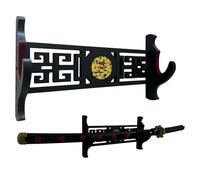Z-fiber Supporto per spada Katana da parete a 1 animale, con icona del drago, in velluto, imbottito, Katana, spada samurai