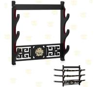 Z-fiber Sword Supporto da Parete Supporto per Spada Espositore Imbottito Katana Wakizashi Genji e Samurai Swords Dragon Pattern,3 Tier