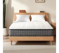 Z-hom Materasso ibrido in schiuma e molle, grigio e bianco, durezza media, spessore 20 cm, tessuto a maglia ignifugo con bobine insacchettate (singolo (90 x 190 x 20 cm)