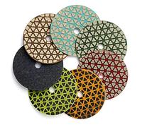 Z-LION - 7 dischi abrasivi flessibili per lucidatura a secco, 10,2 cm, per piastrelle in marmo granito