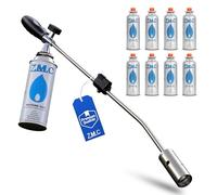 Z.M.C Diserbante per erbacce da 2,5 kW + 8 cartucce di gas da 227 g, diserbante con accensione piezo e regolazione della fiamma continua, dispositivo antincendio fino a 1400 °C per giardino