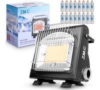Z.M.C Riscaldamento a gas portatile 2 in 1 e fornello a gas + 16 cartucce a gas da 227 g, riscaldamento in ceramica multifunzionale, riscaldamento da campeggio 1,7 kW, riscaldatore a gas per esterni