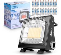 Z.M.C Riscaldatore a gas portatile 2-in-1 e fornello a gas + 20 cartucce di gas da 227g, riscaldamento da campeggio 1,7 kW, riscaldatore a gas per esterni e terrazza, giardino e balcone, riscaldatore
