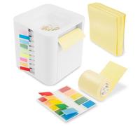 Z-notes - Set di 240 organizzatori da scrivania, colore bianco, con rotolo di note da 10 m, srotolatore, super adesivo, dispenser per appunti