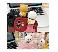 Z-oneMart 2 decorazioni a forma di orsi Bubu e Dudu, statua a forma di orso, divertente decorazione in resina per monitor del computer, schermo di controllo centrale dell'auto e decorazione per casa e