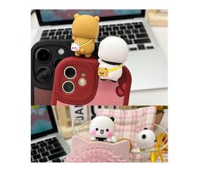Z-oneMart 2 decorazioni a forma di orsi Bubu e Dudu, statua a forma di orso, divertente decorazione in resina per monitor del computer, schermo di controllo centrale dell'auto e decorazione per casa e