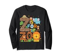 Z Sta per Zoo Animals Zoo Squad Jungle Zoo Day Safari Maglia a Manica