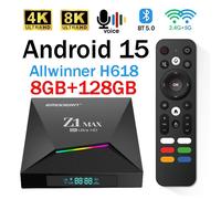 Z1 Max TV Box Android 15 iptv Allwinner H618 Quad Core 4G 5G Dual WiFi HD 8K 4K Lettore multimediale BT 5.0 Supporto TV remoto vocale