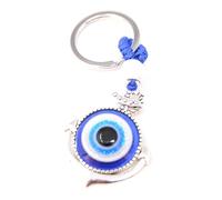 z1 Portachiavi in argento. L'occhio malvagio haram. Khamsa. 11 cm x 4 cm protezione contro maledizioni e persone cattive. Arabo mediterraneo. difesa spirituale. occhio magico. Malvagio. mano di
