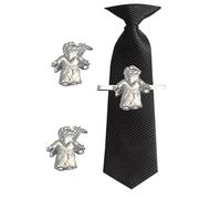 Z34 Noah Holy Man Fine English Pewter on a coccodrillo fermacravatta e gemelli set regalo
