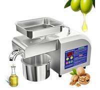 Z5 Pressa automatica per olio da 1100 W e doppia pressatura a freddo e a caldo, 3-6 kg/h, estrattore di olio in acciaio inossidabile e produttore di olio domestico e commerciale per noci, semi, sesamo