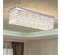 ZAANU Plafoniera Moderna con lampadario di Cristallo, Goccia Rettangolare di Lusso Lampadari Eleganti Lampada a Sospensione a Incasso per Soggiorno/Sala da Pranzo, Camera da Letto, Scala