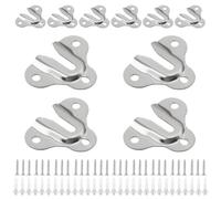ZAAWUUT Confezione da 10 ganci resistenti per buchi della serratura, staffe per appendere cornici, tazze, chiavi, cappotti, pannelli in legno da appendere alla parete (argento spazzolato)
