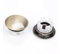 ZAAWUUT Copertura per troppopieno per lavello in ottone massiccio, doppio strato di rame, anello solido inserto nel foro, tappi rotondi per casa, centro commerciale, cucina, bagno (bronzo patinato)