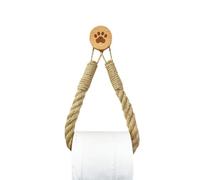 ZAAWUUT Porta asciugamani di carta in corda, decorativo con gancio in legno a forma di zampa di gatto, per casa, cabina, camper, fattoria, lunghezza 23,9 cm (legno)