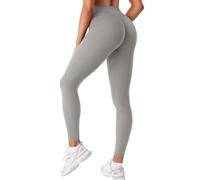 ZAAYO Leggings sportivi da donna Scrunch Workout Leggings Compressione Butt Lifting Vita medio-alta 66 cm Senza cuciture V Back Pantaloni Yoga, M