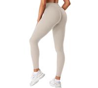 ZAAYO Leggings sportivi da donna Scrunch Workout Leggings Compressione Butt Lifting Vita medio-alta 66 cm Senza cuciture V Back Pantaloni Yoga, M