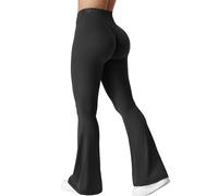 Zaayo - Leggings svasati da donna, con scollo a V, a vita incrociata, pantaloni per yoga e allenamento, pancia piatta, L