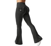 Zaayo - Leggings svasati da donna, con scollo a V, a vita incrociata, pantaloni per yoga e allenamento, pancia piatta, M