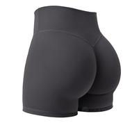 ZAAYO Pantaloncini Sportivi da Donna con Scrunch Nascosto, Effetto Workout, 11.4 cm Scrunch per Sollevare il Sedere, Pantaloncini da Palestra, Biker Shorts senza Cuciture, grigio., L